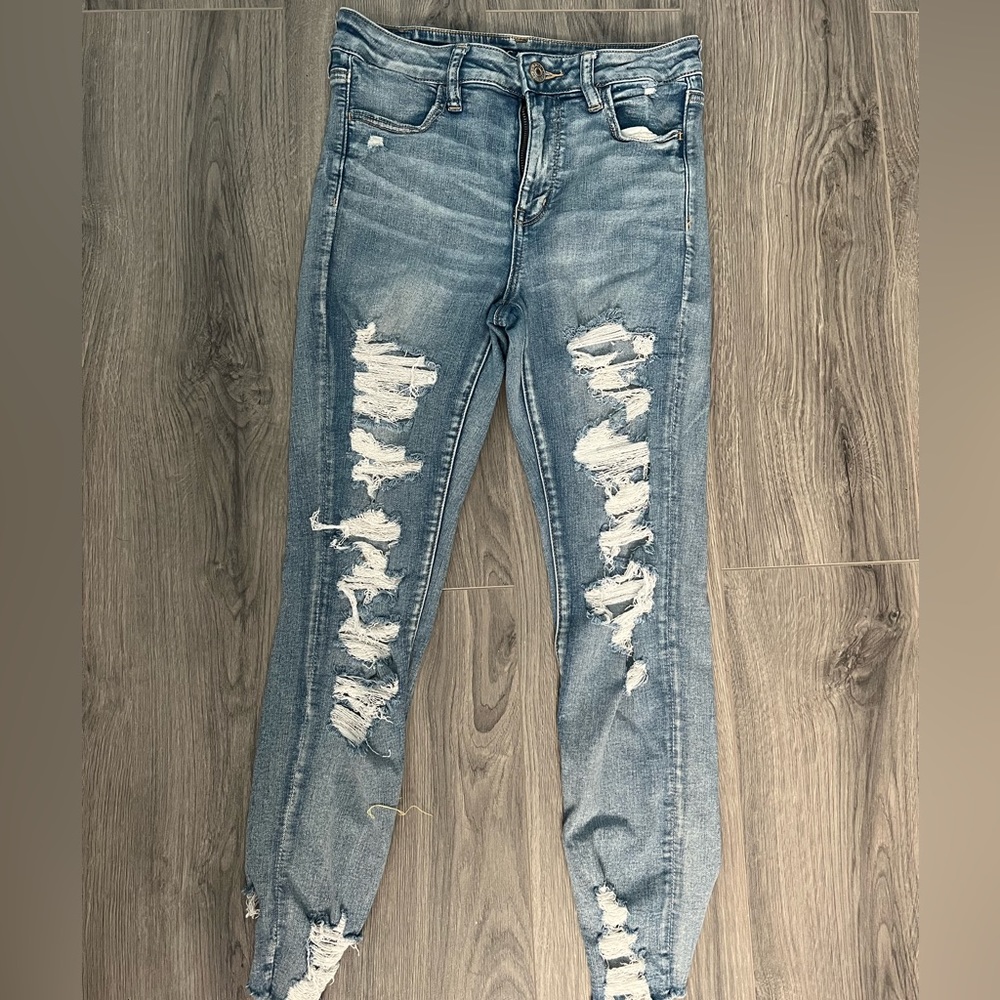 American Eagle Next Level Stretch ripped skinny jeans